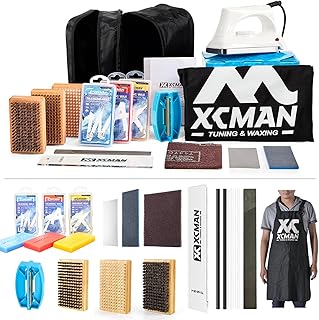 XCMAN Kit Complet d’accordage et de fartage pour Skis, Snowboard avec Fer à Farter, Fart Universel, affûteuse de carres, raclette pour Fart Ptex