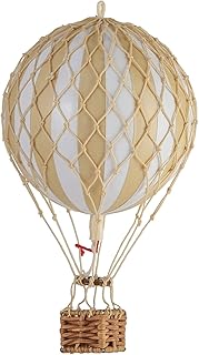 Authentic Models Montgolfière/Ballon-Modèle – Carton/Raphia Corbeille – main – Ø 8 cm – Hauteur : 20 cm.